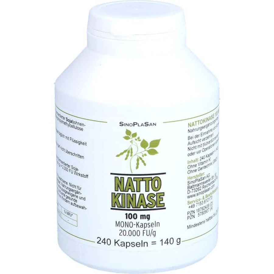 NATTOKINASE 100 mg Mono 20.000 FU Capsule 240 Capsule