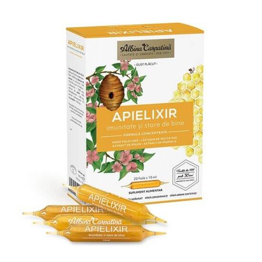 Apielixir Immunität und Wohlbefinden, 20 Fläschchen x 10 ml, Albina Carpatina