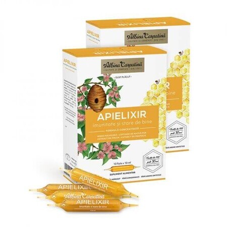 Apielixir immuniteits- en welzijnspakket, 20 + 10 ampullen x 10 ml, Albina Carpatina