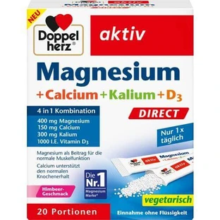 DOPPELHERZ Magneisum+Calcium+Potassium+D3 DIRECT Pel. 20 pcs.