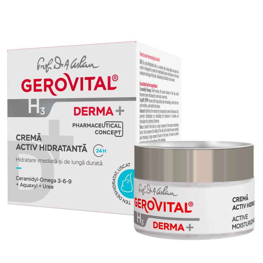 Gerovital H3 Derma+ crème hydratante active, 50 ml, Farmec