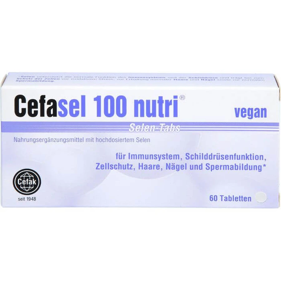 CEFASEL 100 nutri selenium tabs 60 stuks.