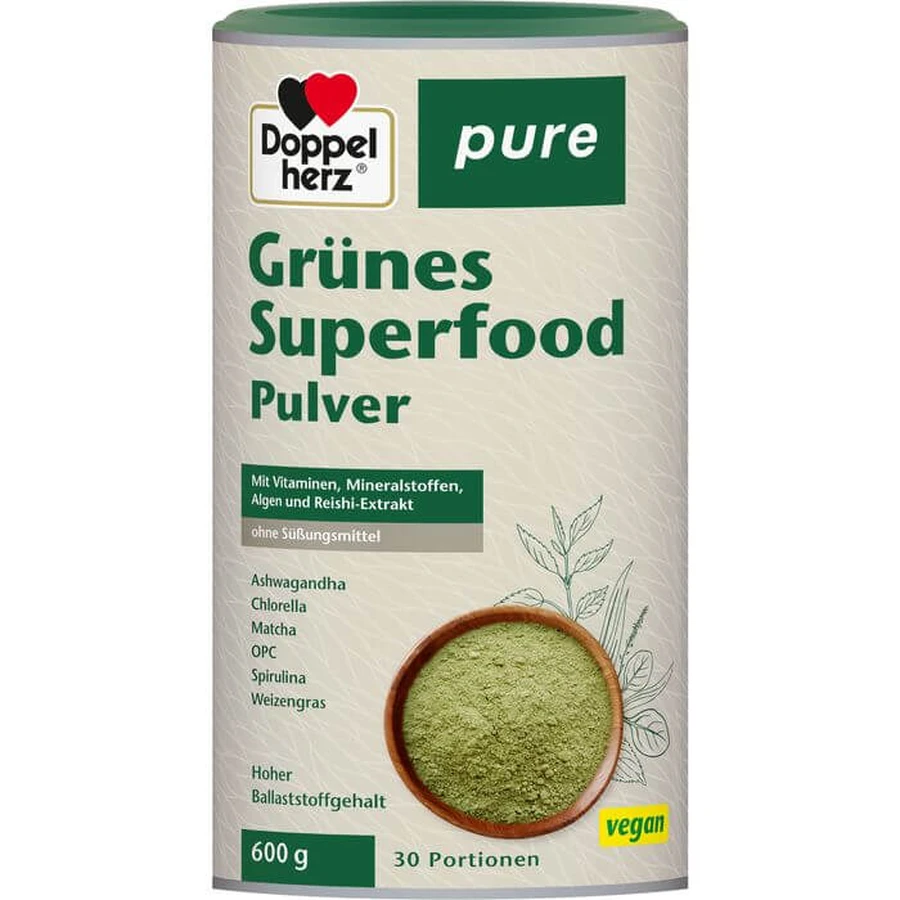 DOPPELHERZ Green Superfood puur poeder 600 g
