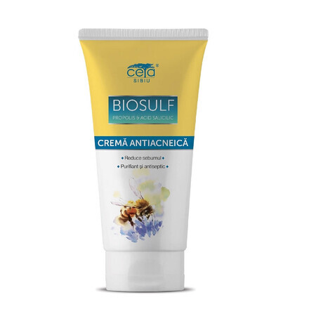 Crème anti-acné à la propolis biosulf et à l'acide salicylique Ceta, 50 ml, Plafar