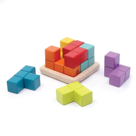 Buntes 3D-Würfelpuzzle aus Holz, Svoora