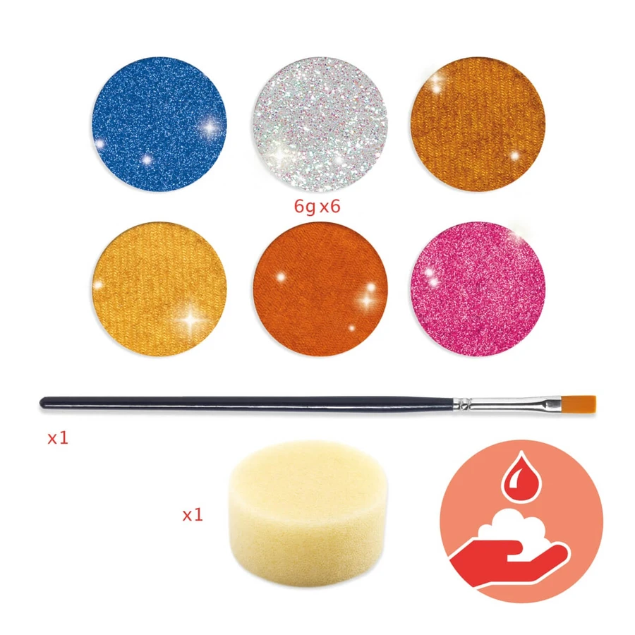 Djeco non-allergenic make-up colors, metallic