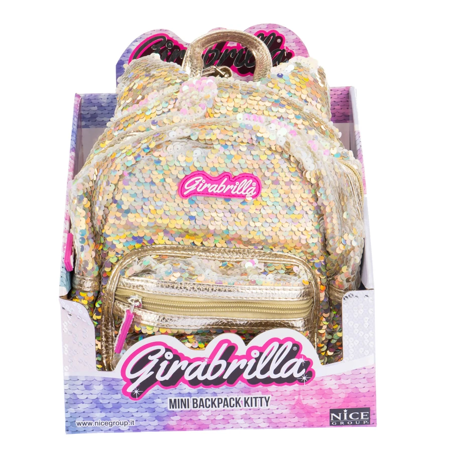 Girabrilla Kitty minirugzak met omkeerbare pailletten