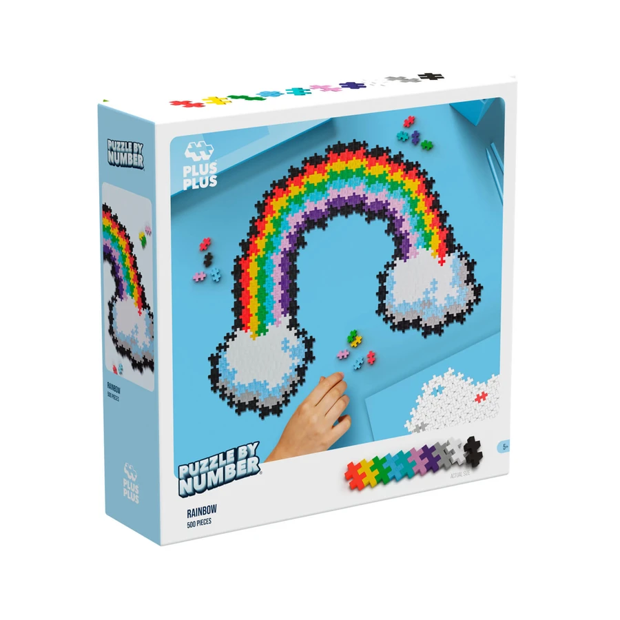 Plus-Plus Zahlenpuzzle, 500 Teile, Regenbogen
