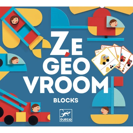 Ze GeoVroom Djeco GeoVroom, building game with geometric pieces