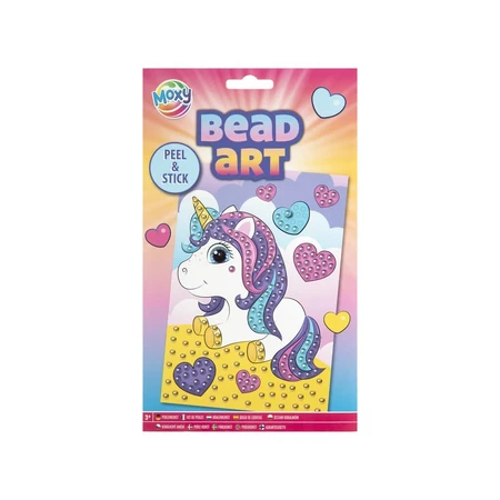 Kreativ-Set, Mosaik mit Perlen Peel and Stick, Bead Art, Einhorn, A5