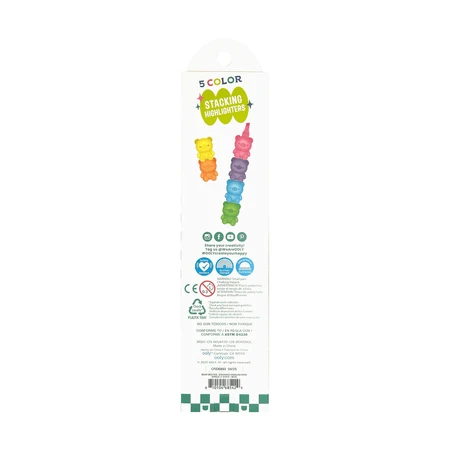 Wymienne markery Bear Besties - zestaw 5 neonowych kolorów - Bear Besties: ceny i cechy