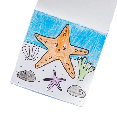 Sea Life coloring book and crayons set - portable