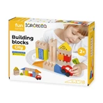 Wooden building blocks set - City, 18 pieces