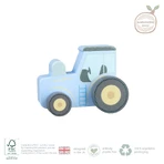 Push Toy Blue wooden tractor, Orange Tree Toys