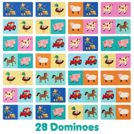 Domino z obrazkami Boppi, 28 elementów, Farma: ceny i cechy