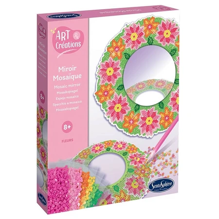 Creative kit with diamonds / rhinestones - Flower mosaic mirror - Sentosphere