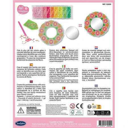 Creative kit with diamonds / rhinestones - Flower mosaic mirror - Sentosphere