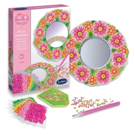 Creative kit with diamonds / rhinestones - Flower mosaic mirror - Sentosphere