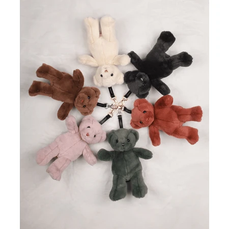 Ourson - adorable porte-clés, 20 cm, rose poudré
