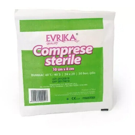 Evrika comprese sterile 10 cm x 8 cm