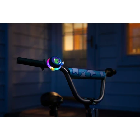 Fahrradklingel mit mehrfarbigen LED-Leuchten, blau