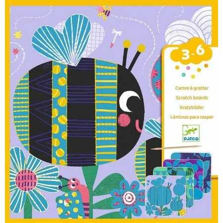 Djeco Creative Scratching Set, Friendly Insects (insectes sympathiques)