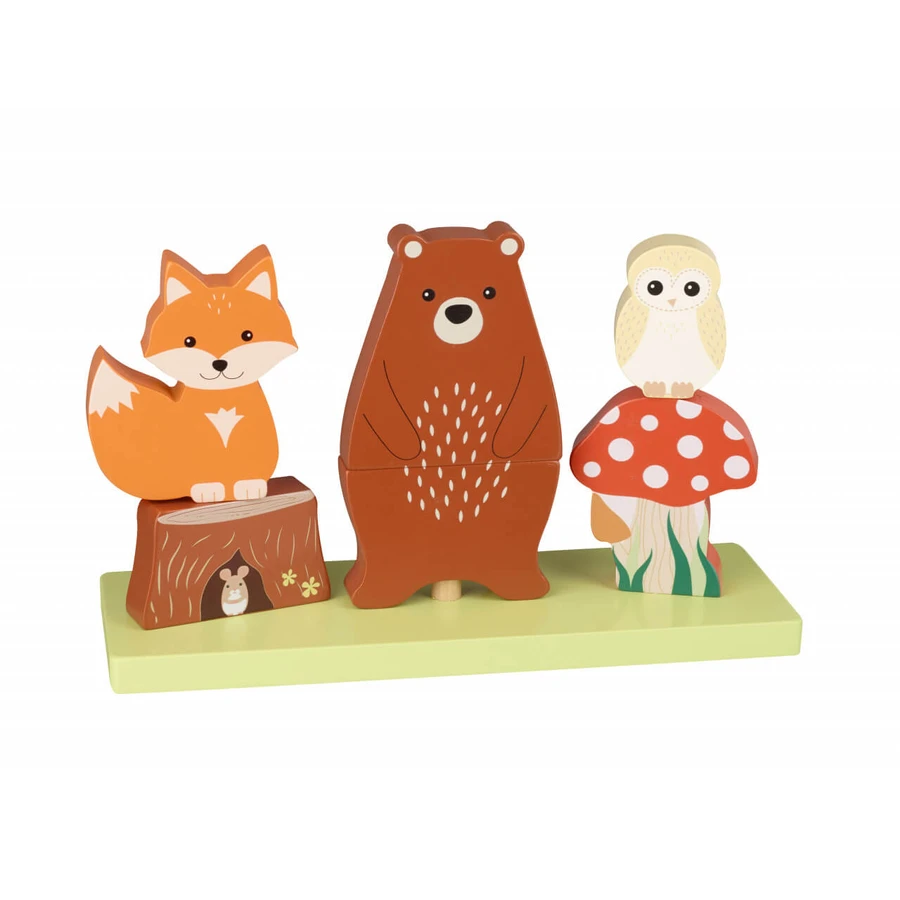 Wooden stacking toy with forest animals, Orange Tree Toys