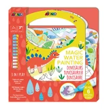 Portable watercolor painting book, stickers and games - Dinosaurs