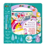 Portable watercolor painting book, stickers and games - Unicorns