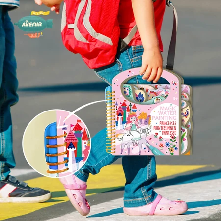 Portable watercolor painting book, stickers and games - Unicorns