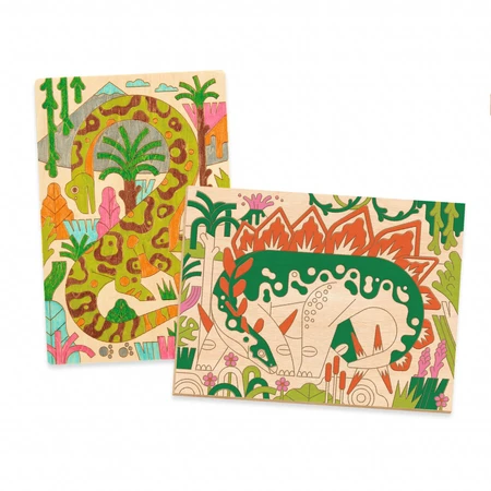 Atelier de peinture sur bois de dinosaures, Djeco