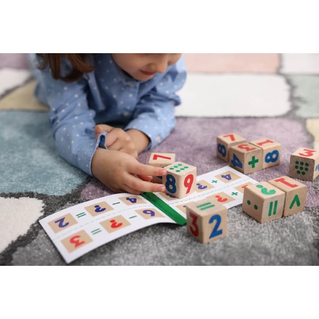 Wooden math cubes