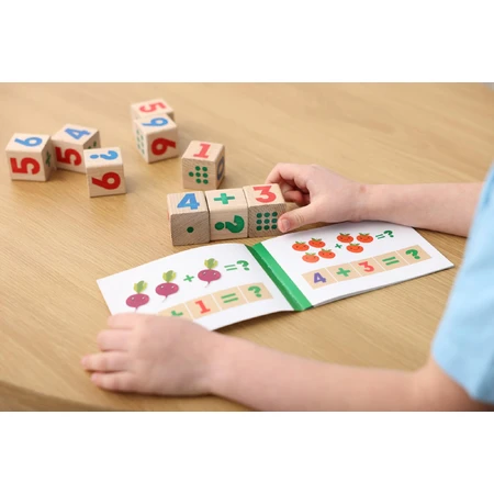 Wooden math cubes