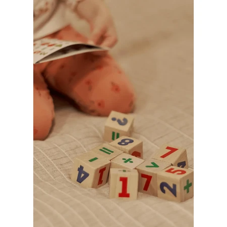 Wooden math cubes