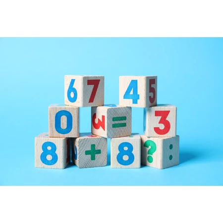 Wooden math cubes