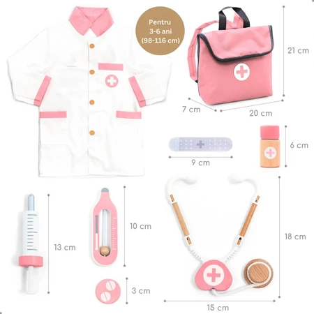 Kompletny zestaw do odgrywania ról doktora, różowy, UMU Toys: ceny i cechy