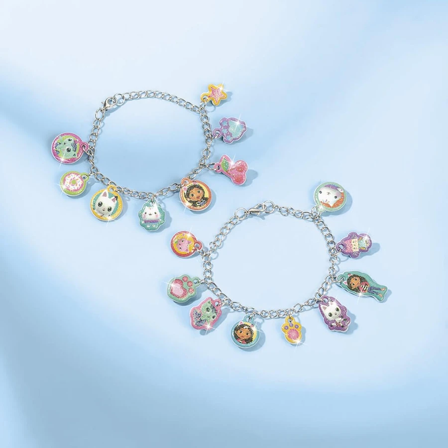 Set creativo 3 in 1, braccialetti con ciondoli, pastelli spray e pittura a diamante, Casa delle bambole di Gabby