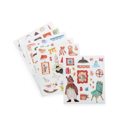 Coloring book with stickers Les Minouchkas, Moulin Roty