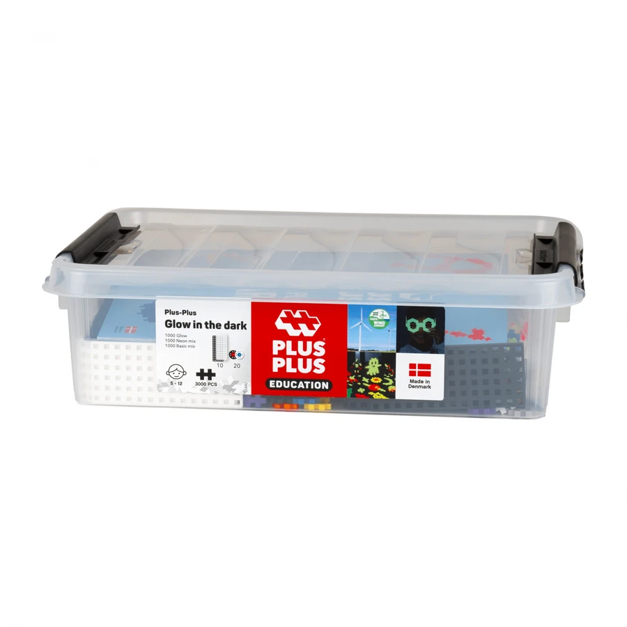 Plus-Plus Glow in the Dark educatieve bouwset, 3000 stukjes voor STEM-activiteiten en creatieve ontwikkeling