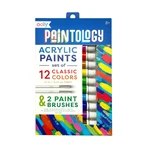 Estuche de pintura acrílica Paintology, 12 colores clásicos y 2 pinceles