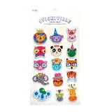 Pluizige stickers Stickiville Feestbeesten