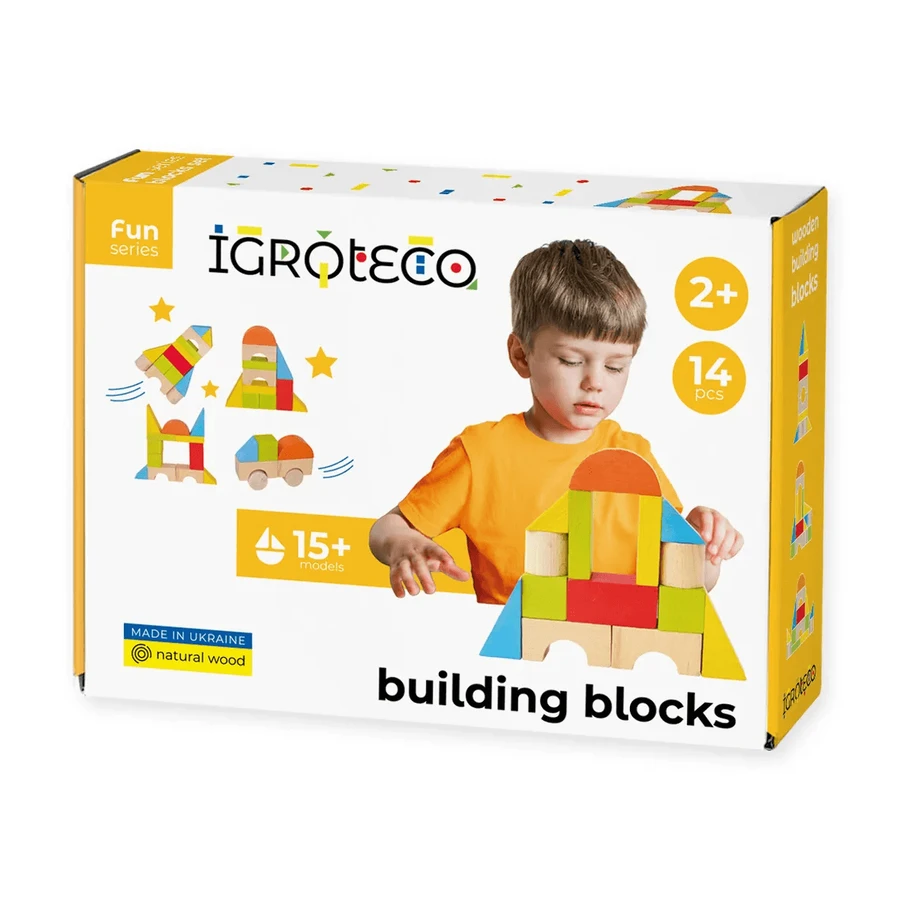 Juego de bloques de construcción de madera - Universal 14 piezas
