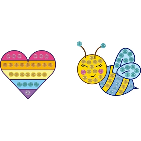 Super-fast creative set, stickers BIG DOTZ - Heart and Bee
