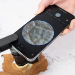 Taschen-LED-Mikroskop, Vergrößerung 60-120x, mit Smartphone-Adapter, MicroBrite