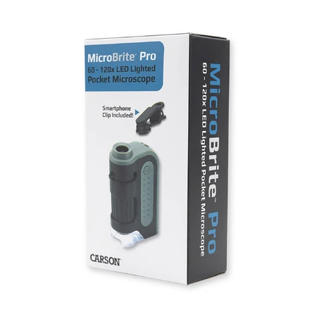 Taschen-LED-Mikroskop, Vergrößerung 60-120x, mit Smartphone-Adapter, MicroBrite