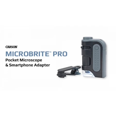 Taschen-LED-Mikroskop, Vergrößerung 60-120x, mit Smartphone-Adapter, MicroBrite