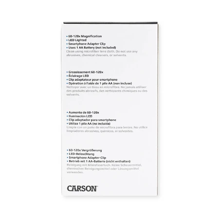 Taschen-LED-Mikroskop, Vergrößerung 60-120x, mit Smartphone-Adapter, MicroBrite