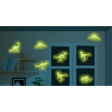 Phosphoreszierende Wanddekorationen - 3D Dinosaurier