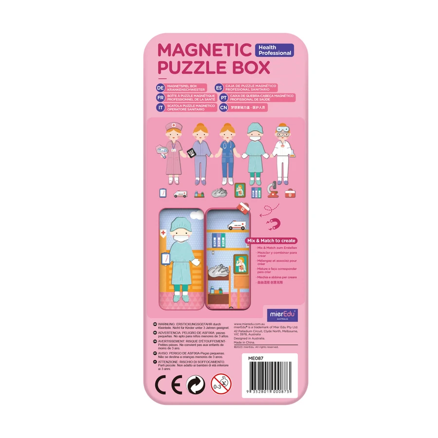 Magnetische puzzel in metalen doos, bijpassend en passend spel - Doctor