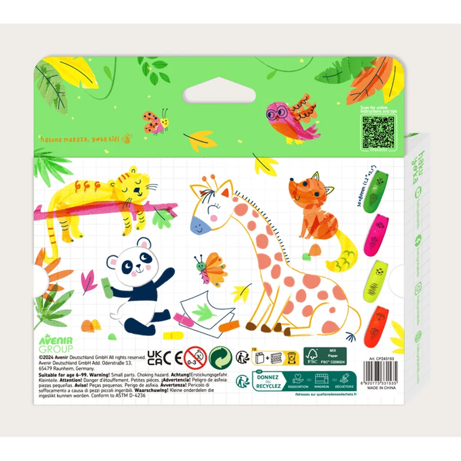 Set van 4 Mini Neon Markers - Dieren